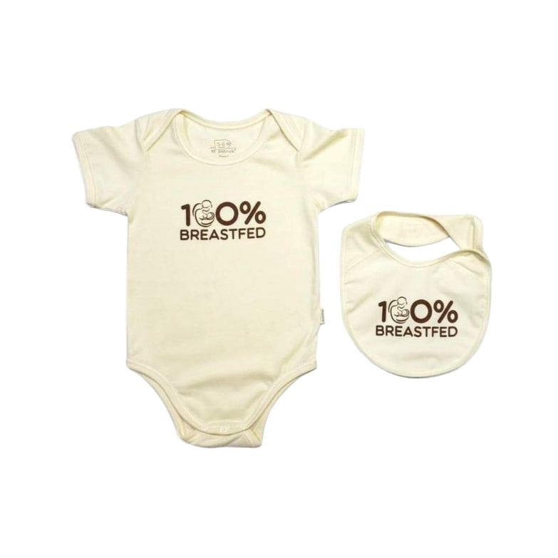 St. Patrick 100% Breastfed Organic Overlap Romper with Side-Snap Bib