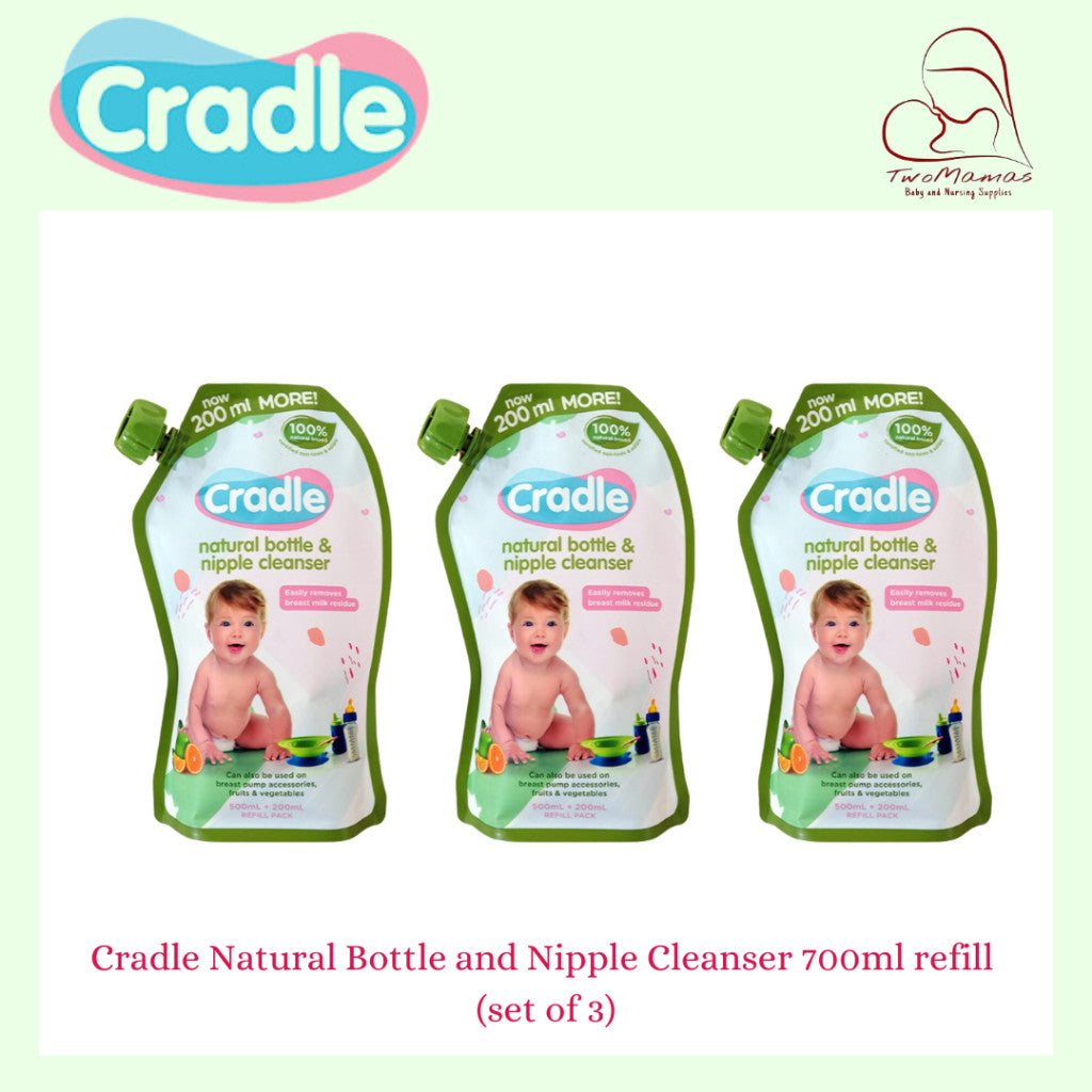 Cradle Natural Bottle and Nipple Cleanser 700ml refill ( set of 3)
