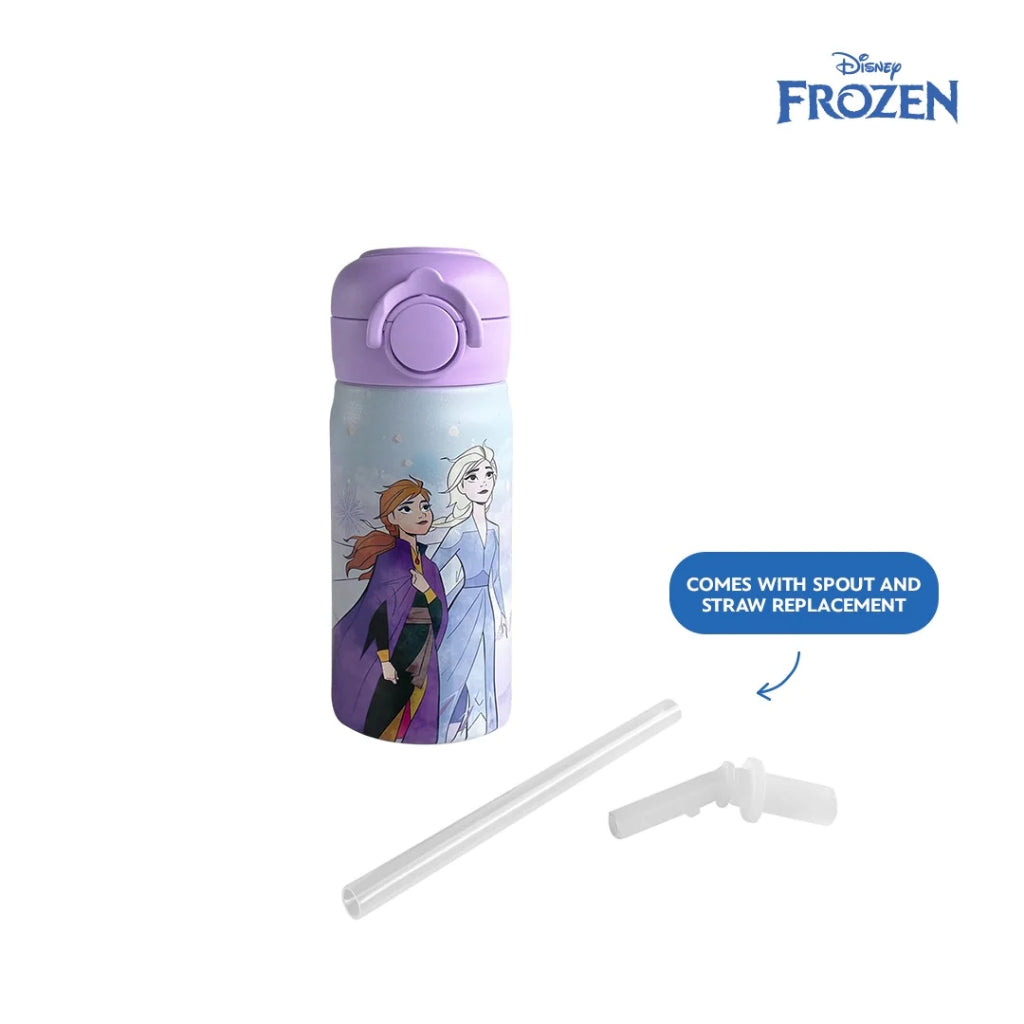 Totsafe Disney Kids Double Wall Stainless Steel Insulated Sippy Bottle 350mL extra sippy & straw