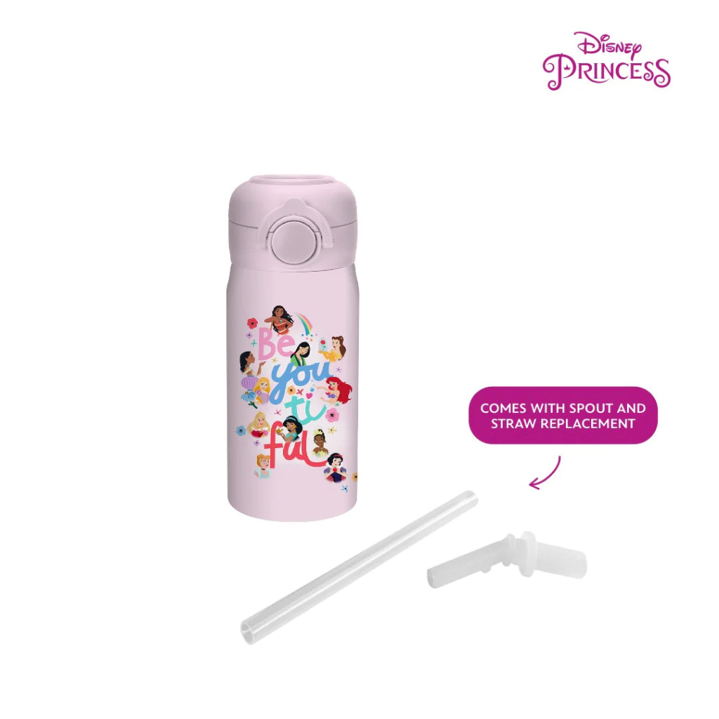 Totsafe Disney Kids Double Wall Stainless Steel Insulated Sippy Bottle 350mL extra sippy & straw