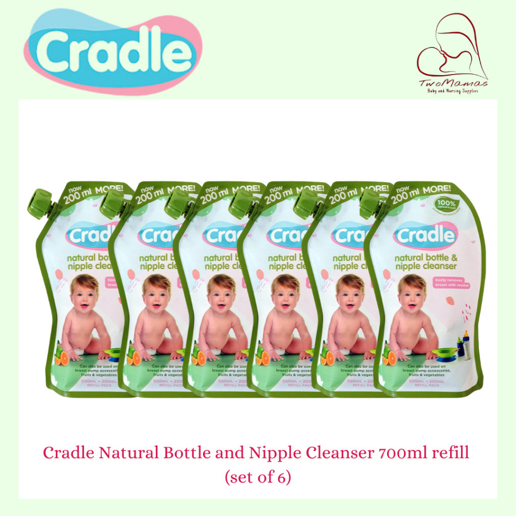 Cradle Natural Bottle and Nipple Cleanser 700ml refill ( set of 6)