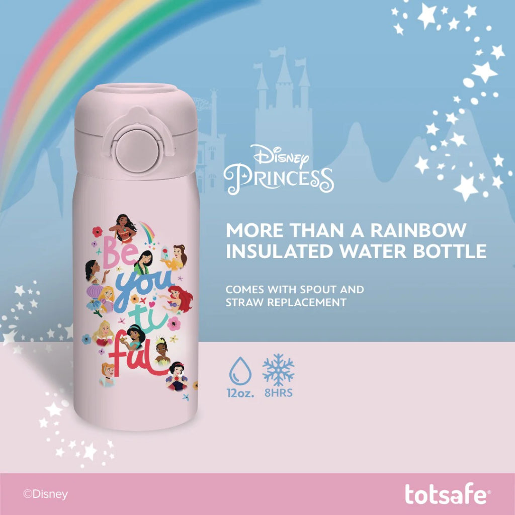 Totsafe Disney Kids Double Wall Stainless Steel Insulated Sippy Bottle 350mL extra sippy & straw