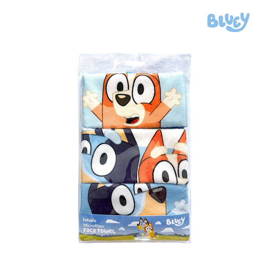 Totsafe Bluey Core Microfiber Face Towel Set (3 pcs)