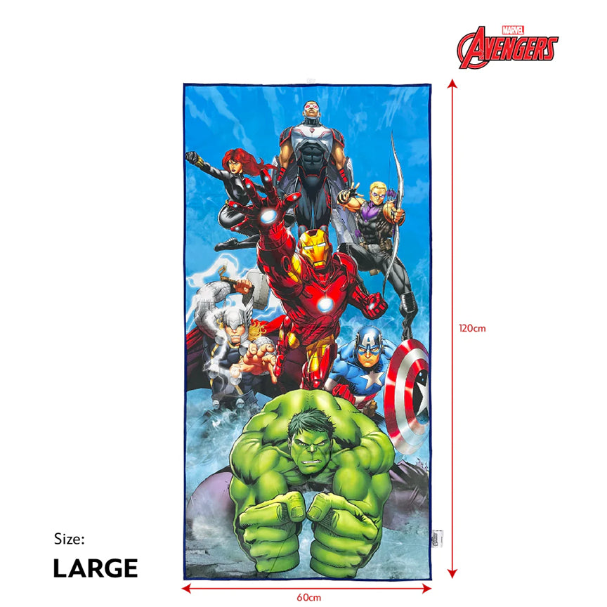 New! Totsafe Disney Marvel Quick Dry Microfiber Towels For Boys