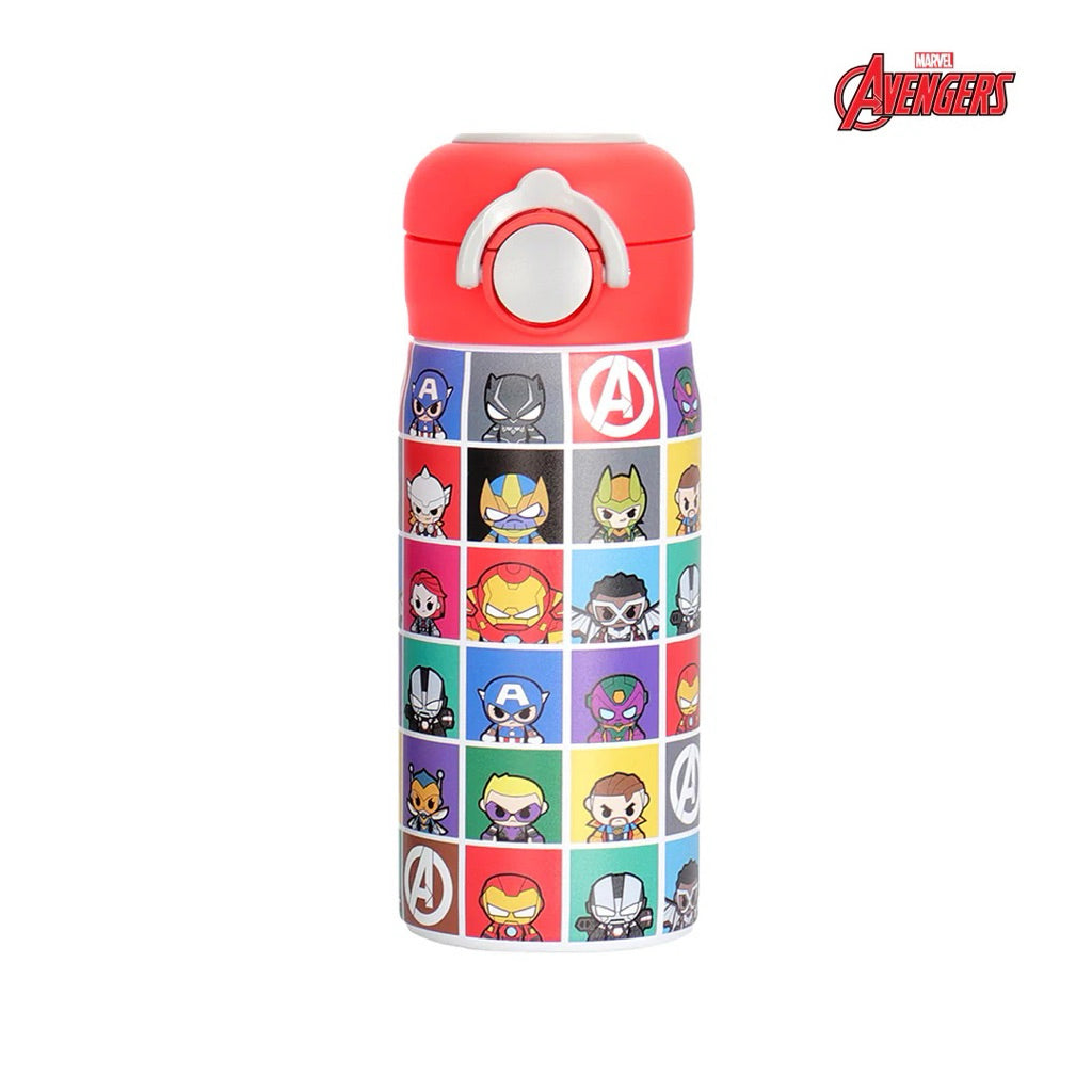 Totsafe Marvel Avengers Kids Stainless Insulated Water Bottle 350mL (w/extra straw)