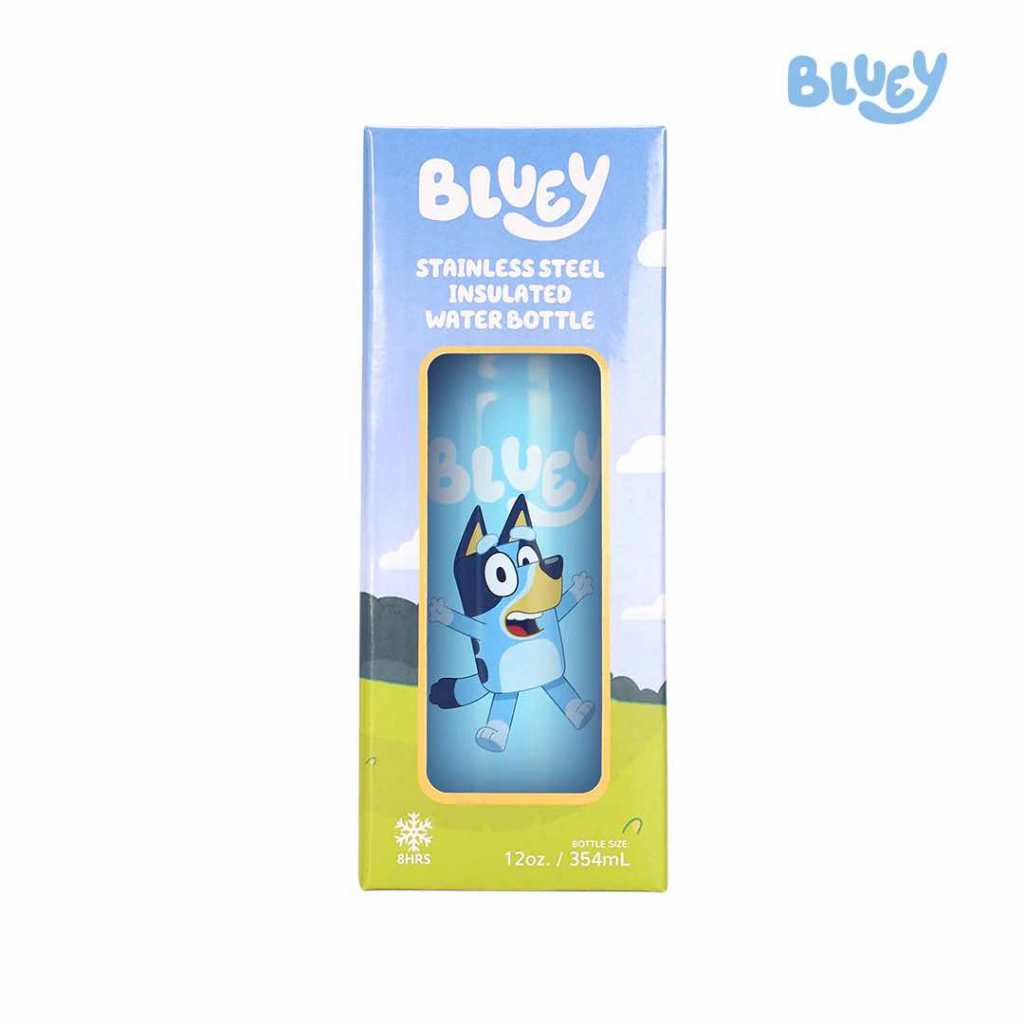 Totsafe Bluey Kids Stainless Steel Insulated Sippy Bottle 350mL (with extra sippy & straw replacemen