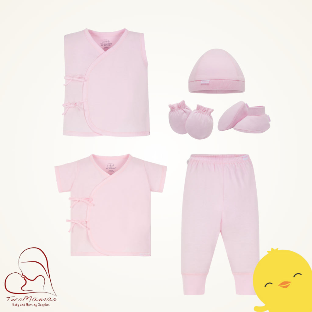 St. Patrick Newborn Gift Set (White/Pink/Blue)