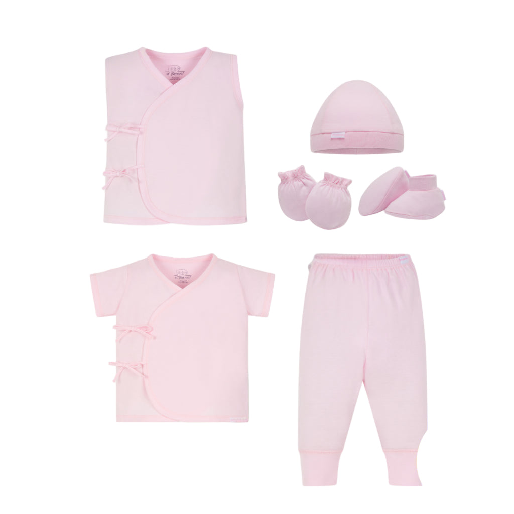 St. Patrick Newborn Gift Set (White/Pink/Blue)