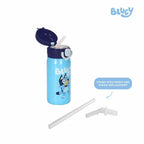 Totsafe Bluey Kids Stainless Steel Insulated Sippy Bottle 350mL (with extra sippy & straw replacemen