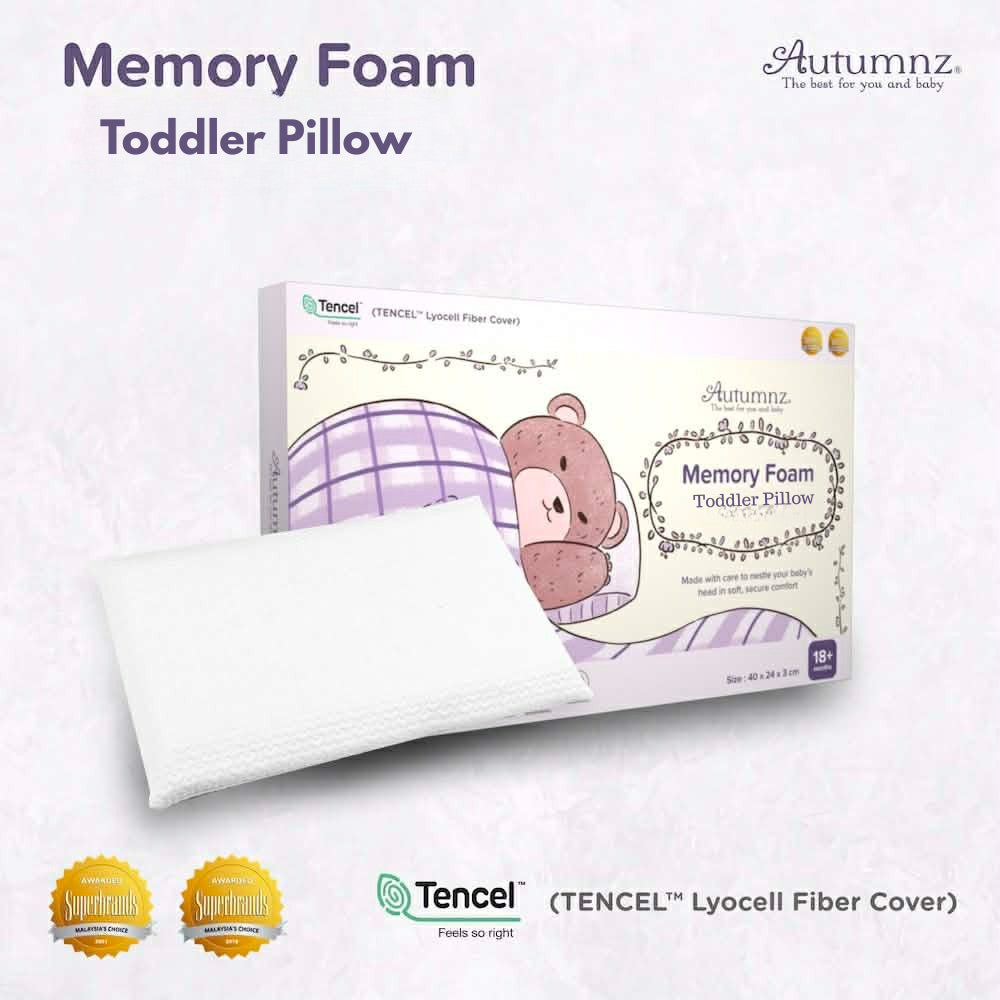 Autumnz Memory Foam Toddler Pillow with Tencel Cover