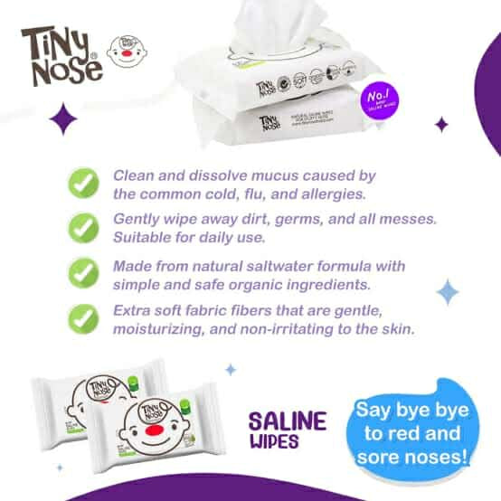 Tiny Nose Saline Wet Wipes Unscented (20's, 50's, 80's)