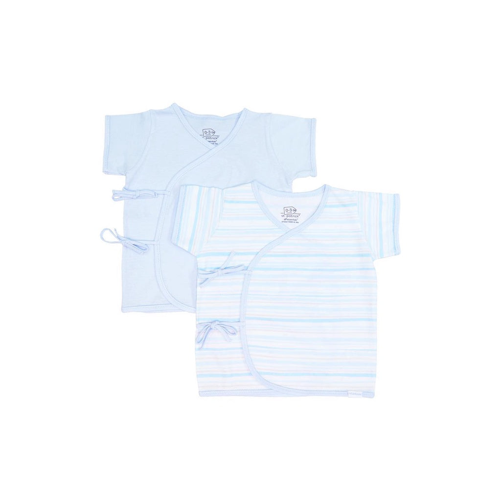 St. Patrick New Collection Blue Streaks Tie-side Shirt Shortsleeves