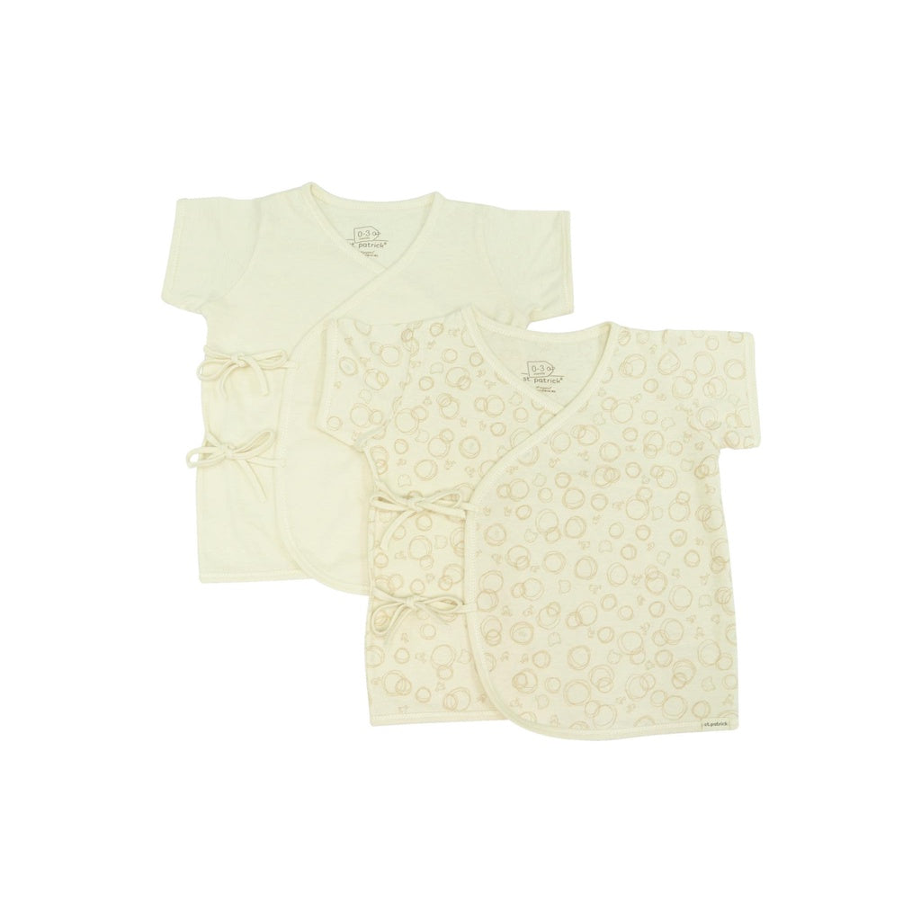 St. Patrick New Collection Bear and Chick Scribbles Tie-side Shirt Short Sleeves (2's) Organic