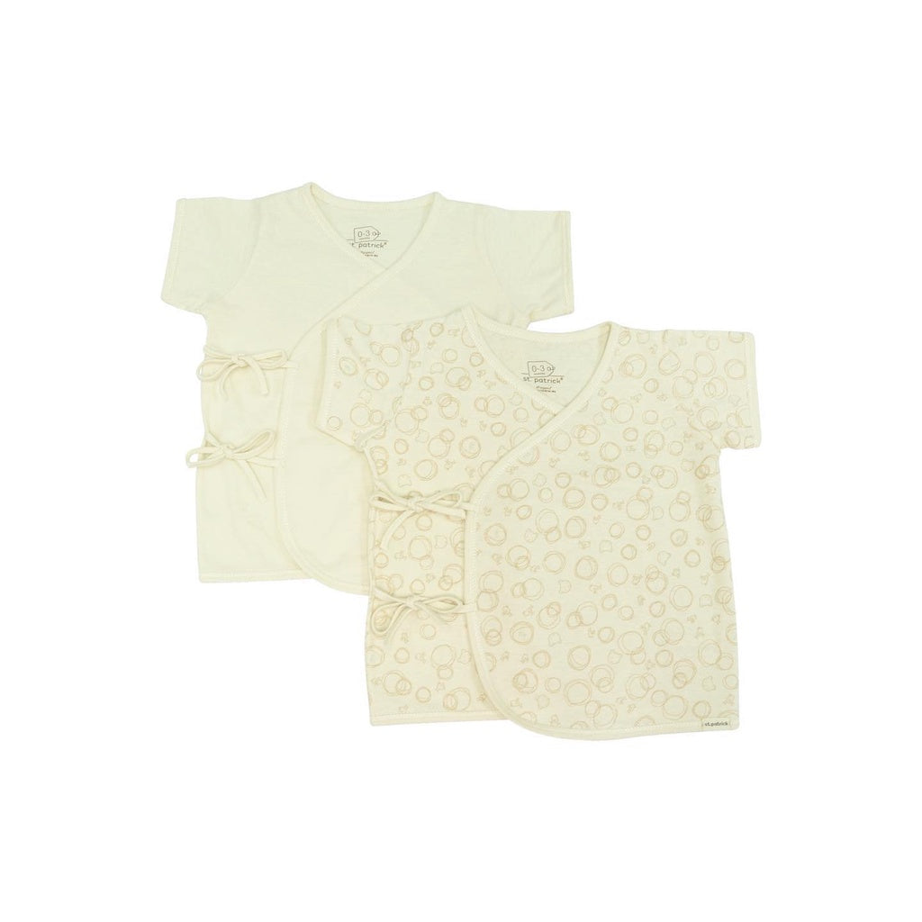 St. Patrick New Collection Bear and Chick Scribbles Tie-side Shirt Short Sleeves (2's) Organic